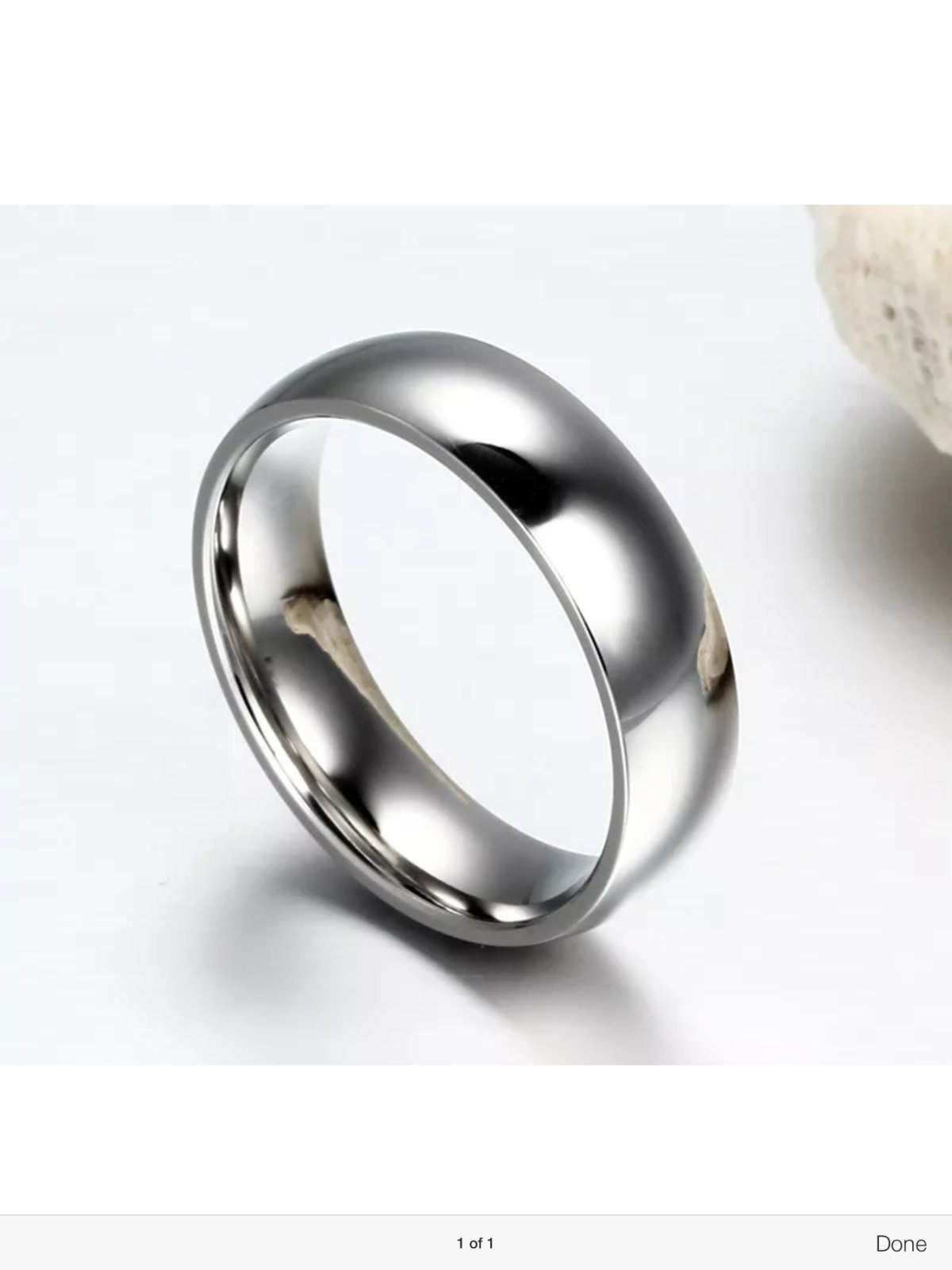 Stylish 6mm plain band titanium band ring