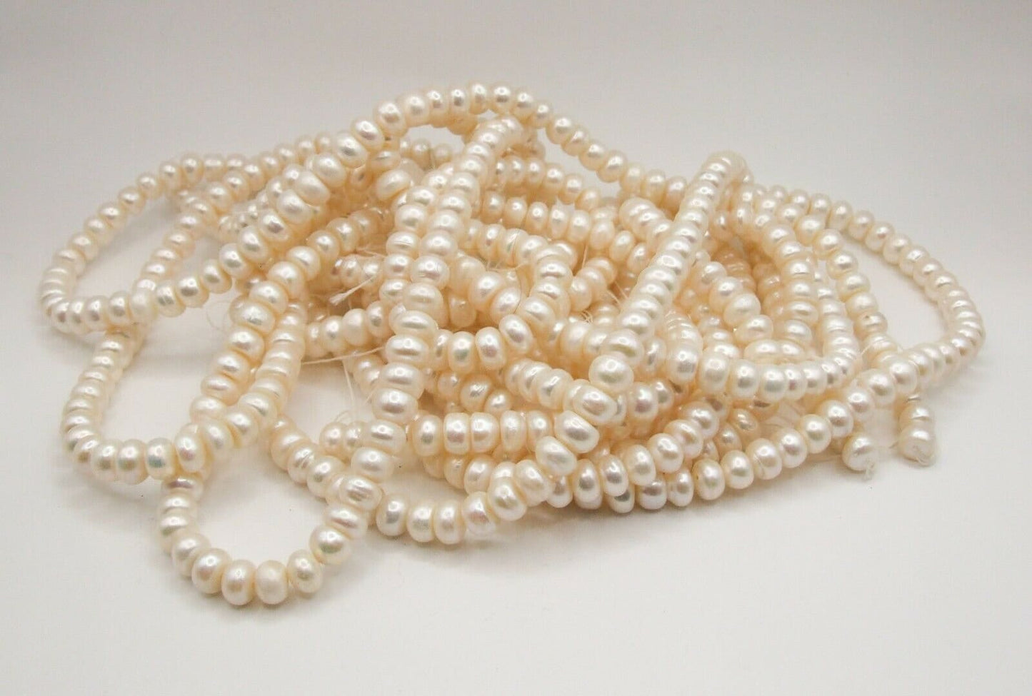 String of genuine white 8mm freshwater pearls - for making jewellery