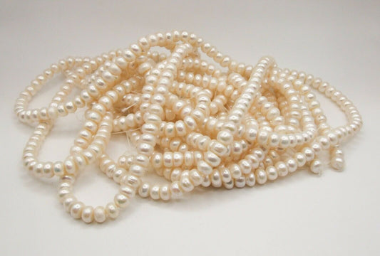 String of genuine white 8mm freshwater pearls - for making jewellery