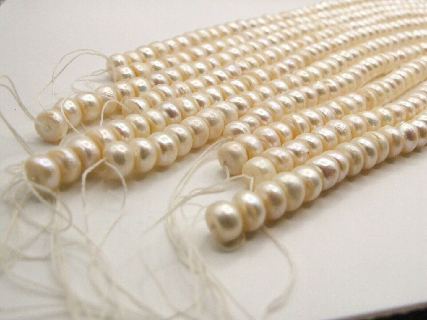 String of genuine white 8mm freshwater pearls - for making jewellery