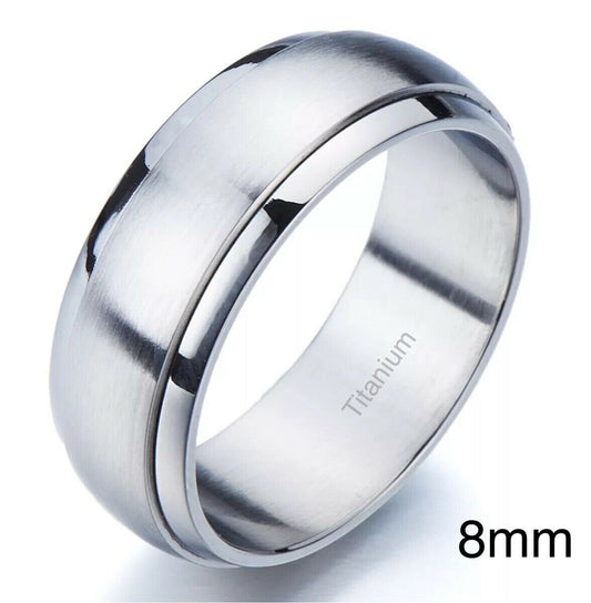 Stylish titanium spinning band ring