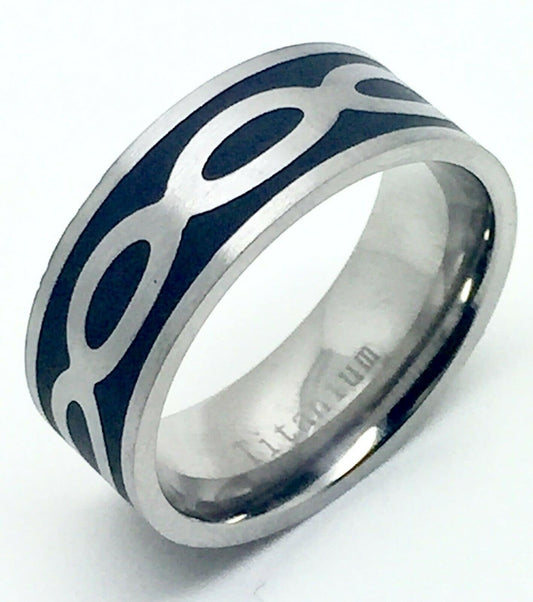 Stylish titanium infinity band ring