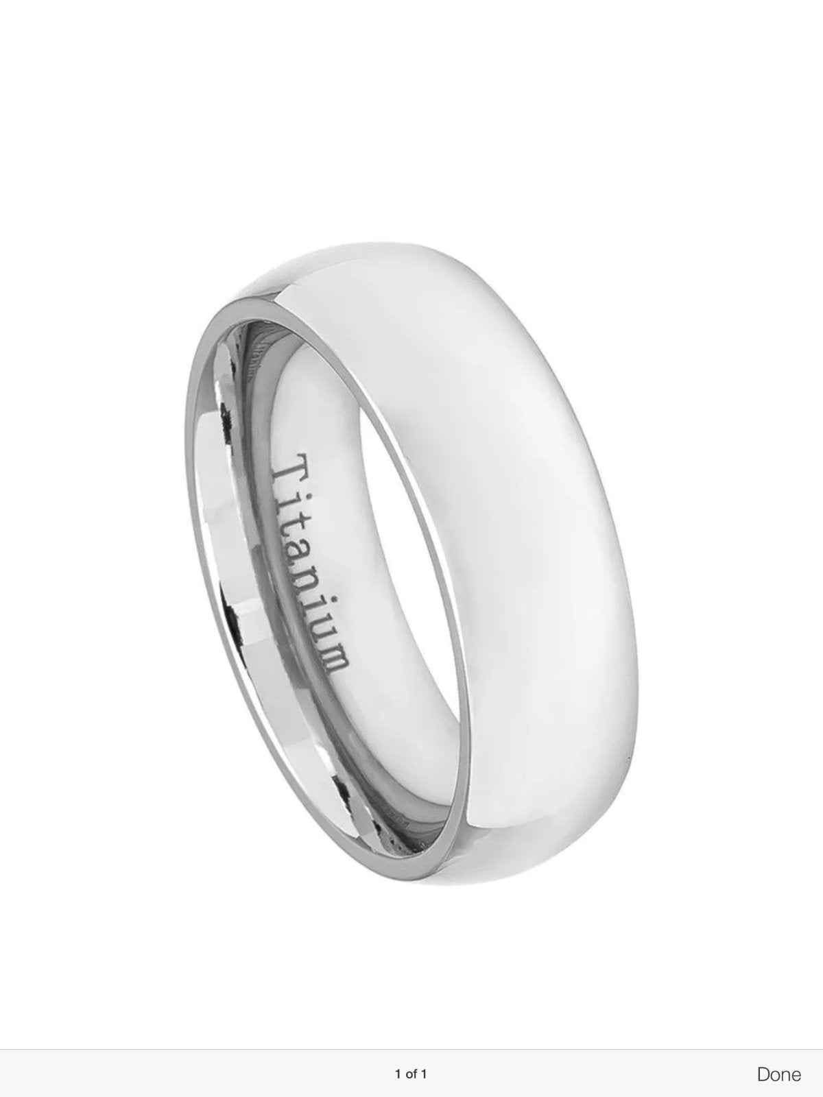 Stylish 6mm plain band titanium band ring