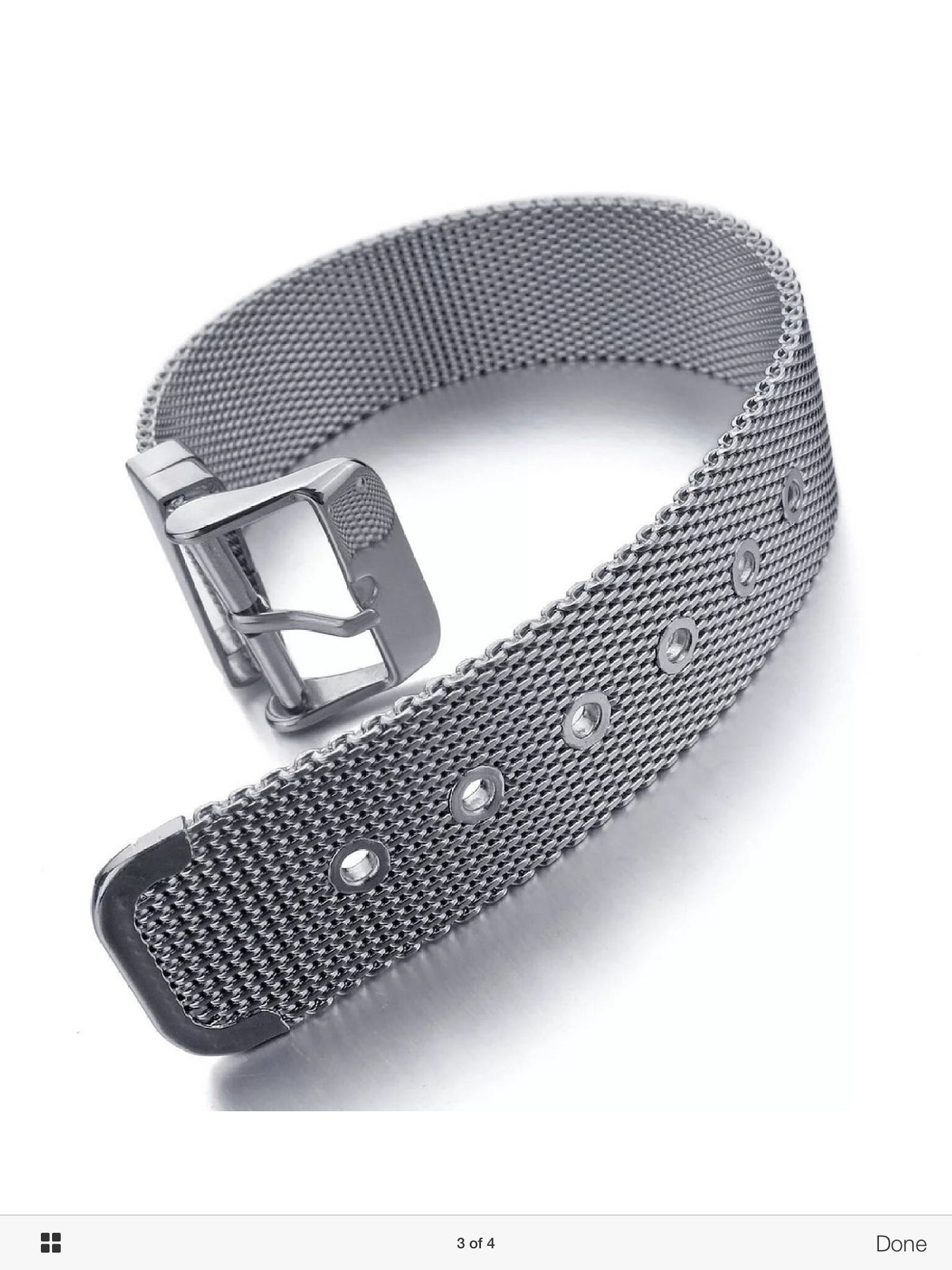 Stylish belt/buckle design mesh stainless steel bracelet