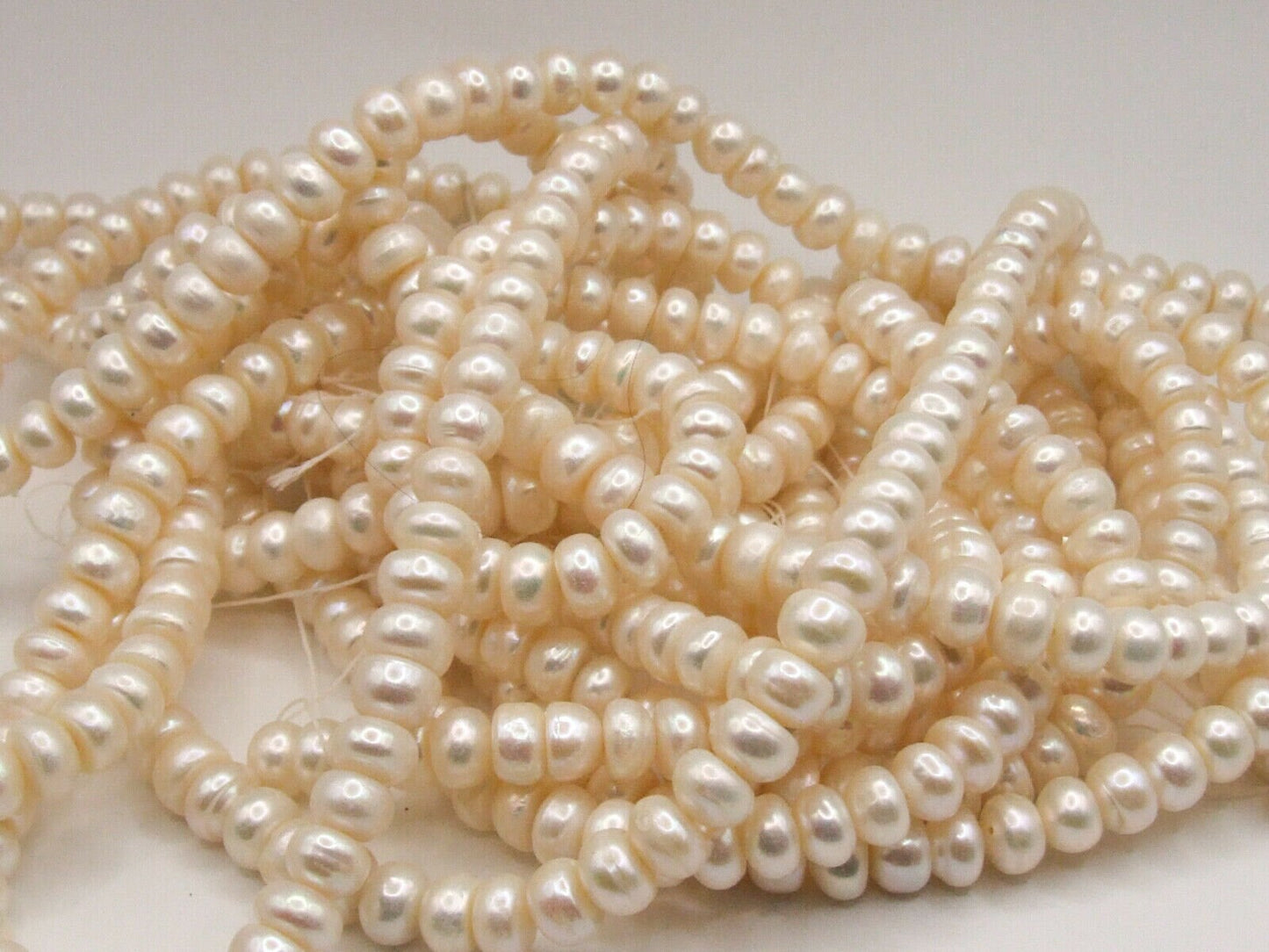 String of genuine white 8mm freshwater pearls - for making jewellery