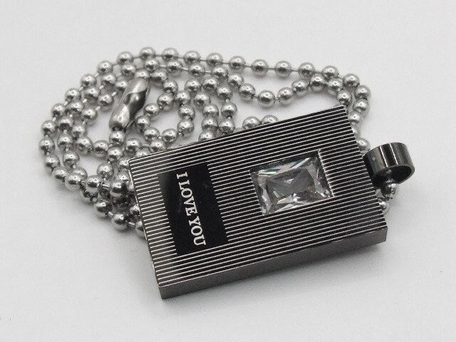 Beautiful large cubic zirconia set in a stainless steel pendant