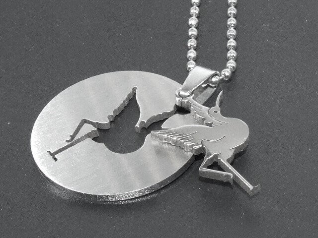 Beautiful large stainless steel bird design pendant