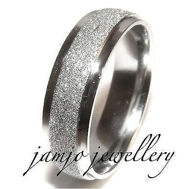 Stylish glitter effect stainless steel unisex band ring